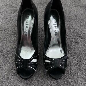 White House Black Market Black Peep Toe Heels